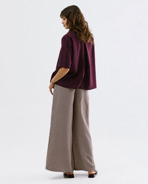 Pantalons - Pantalon &agrave; fines rayures, extra wide fit