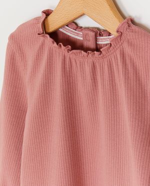 T-shirts - Longsleeve met fijn ribpatroon