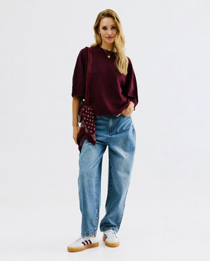 Blauwe jeans, balloon fit