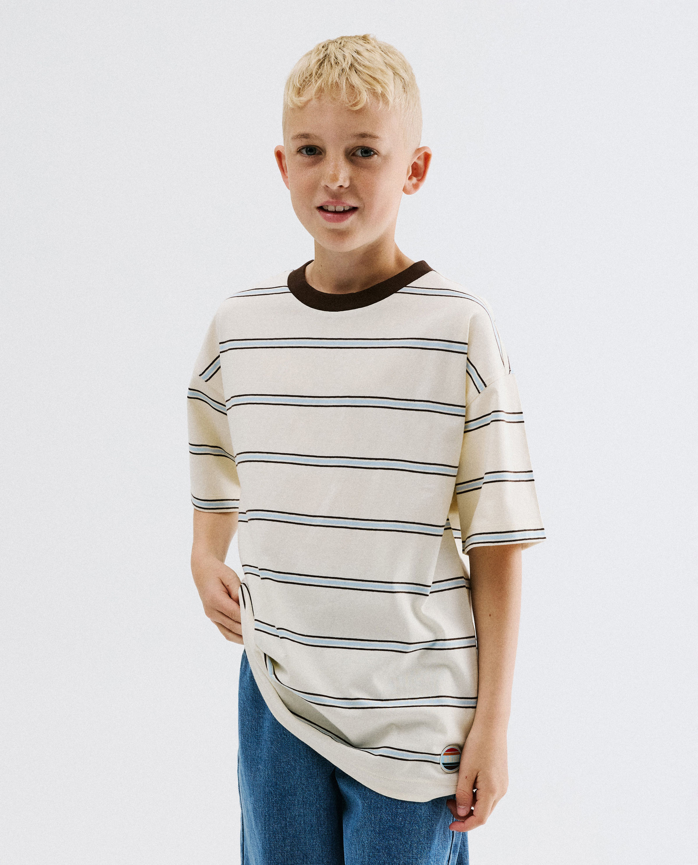 T-shirt &agrave; fines rayures, loose fit - Fish & Chips
