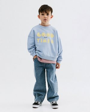 Jeans - Jeans met geborduurd opschrift, relaxed fit