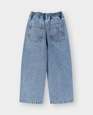 Jeans - Jeans met geborduurd opschrift, relaxed fit