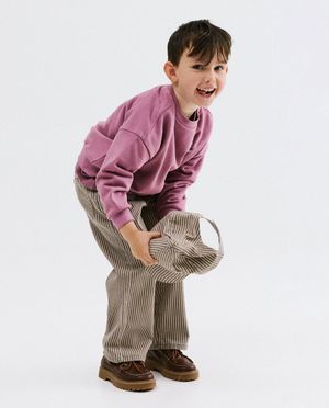 Broek met fijne strepen, baggy fit