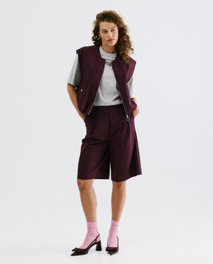 Jupes - Short violet fonc&eacute;