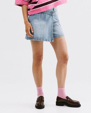 Shorts - Jupe-short en jean bleu clair