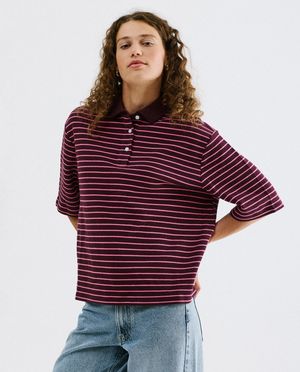 Polo &agrave; rayures, oversized fit