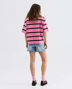 T-shirts - Poloshirt met strepen, oversized fit
