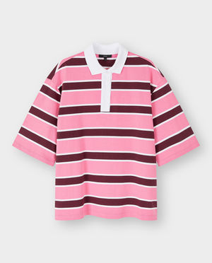 T-shirts - Poloshirt met strepen, oversized fit
