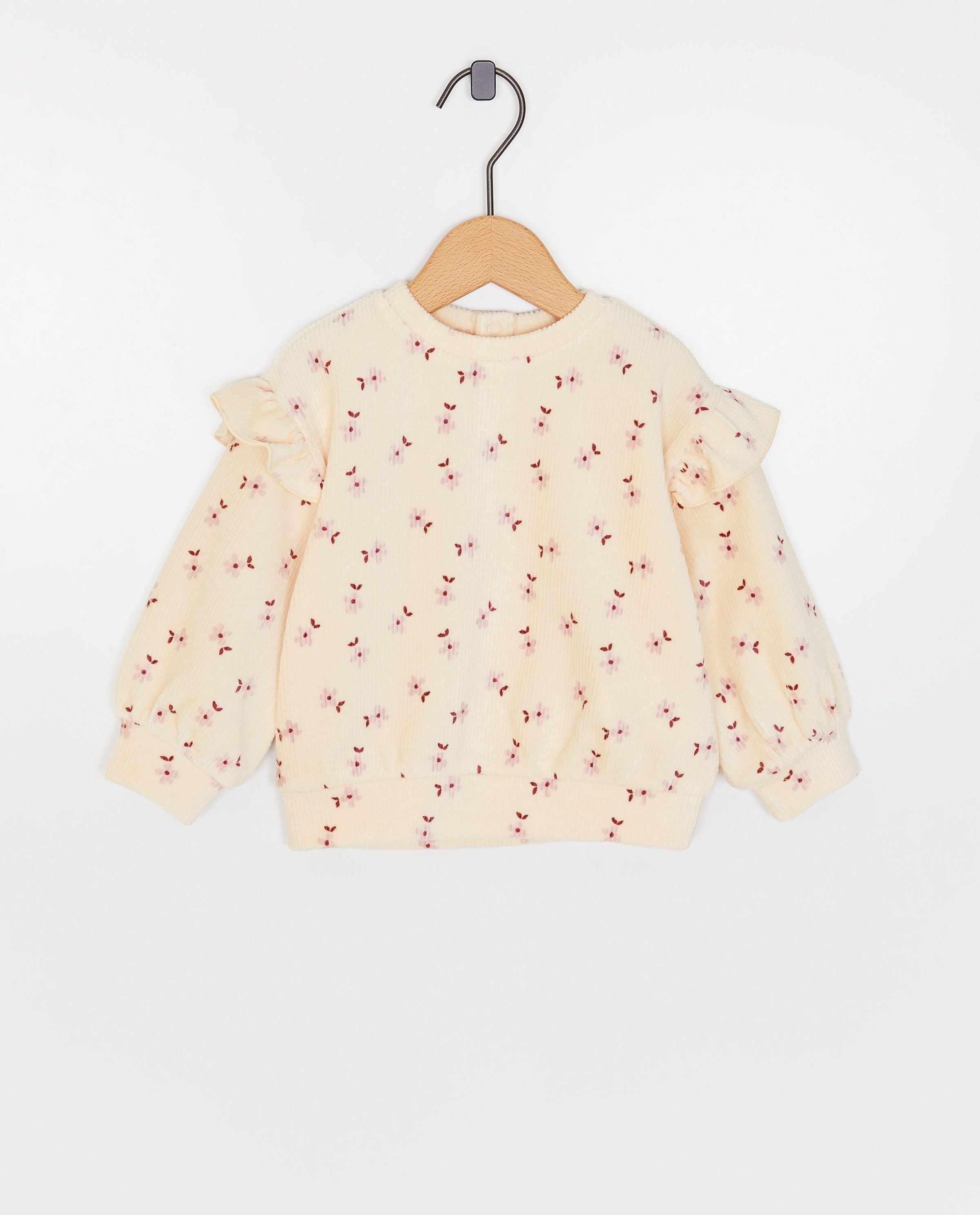 Sweater van fijn ribfluweel - Besties