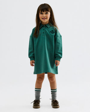 Robe sweat avec inscription brod&eacute;e