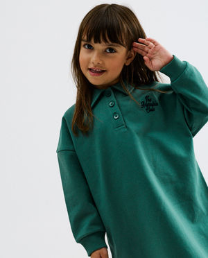 Robes - Robe sweat avec inscription brod&eacute;e