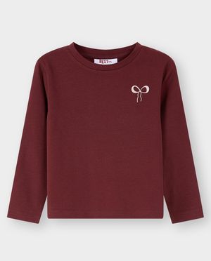 T-shirts - T-shirt &agrave; manches longues avec imprim&eacute; n&oelig;ud
