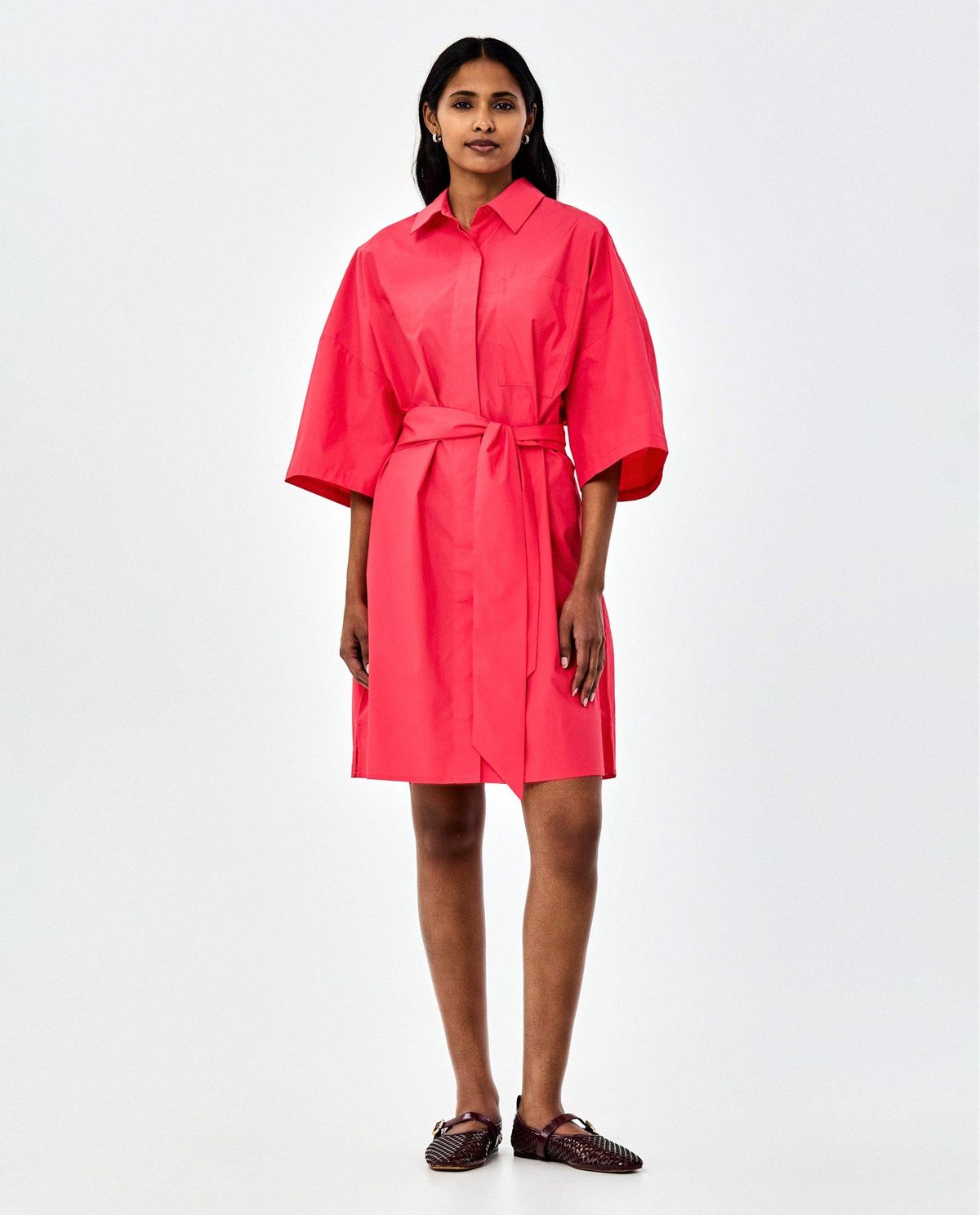 Roze hemdjurk, oversized fit
