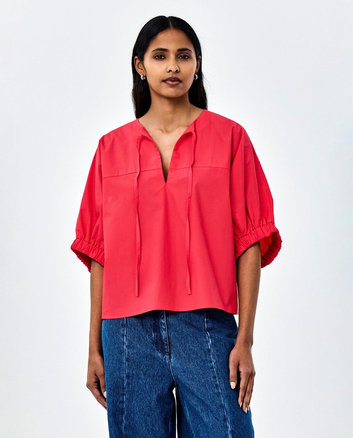 Koraalrode blouse
