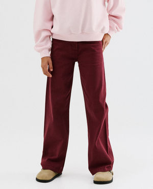 Jeans - Jean bordeaux, straight fit