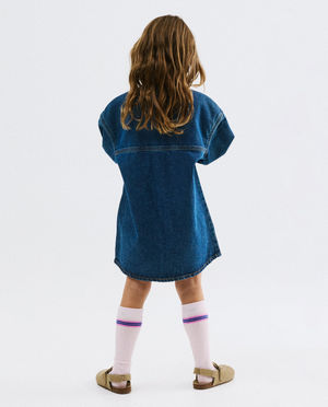Robes - Robe en jean bleu fonc&eacute;