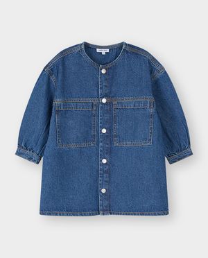Robes - Robe en jean bleu fonc&eacute;