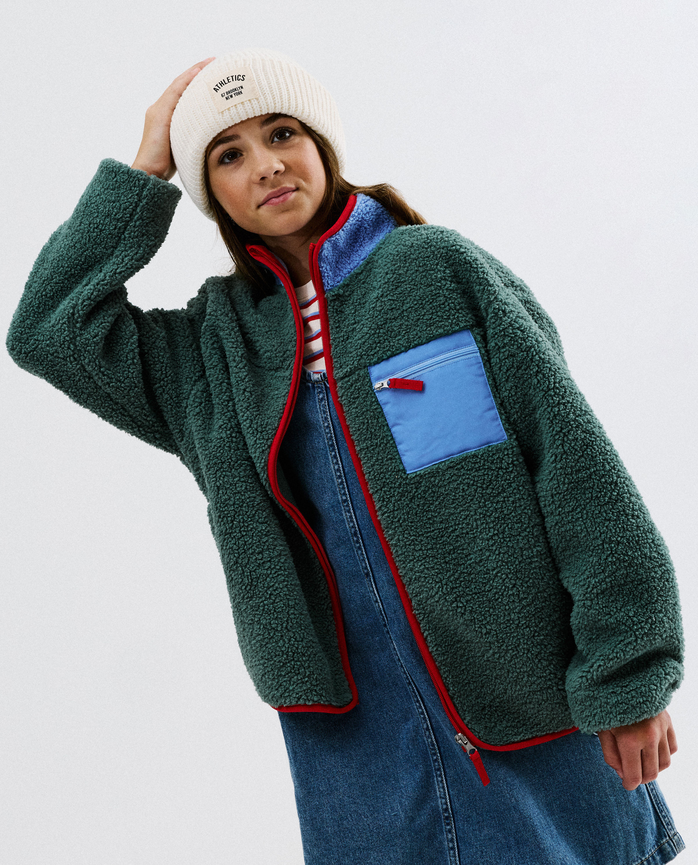 Veste en peluche avec color block, 140-176 - Familystories