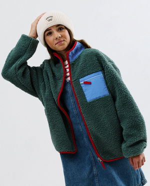 Veste en peluche avec color block, 140-176