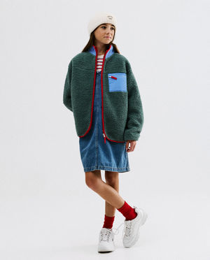 Teddys - Veste en peluche avec color block, 140-176