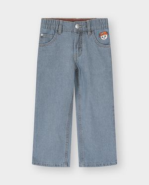 Jeans - Jean avec panda brod&eacute;, straight fit