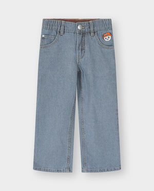 Jeans - Jeans met geborduurde panda, straight fit