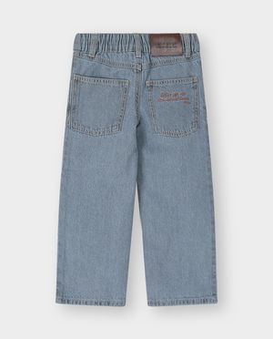 Jeans - Jeans met geborduurde panda, straight fit