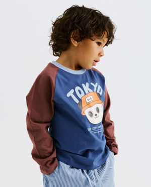 T-shirt &agrave; manches longues avec imprim&eacute; panda