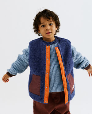 Gilet teddy color block