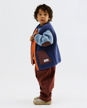 Cardigans - Gilet teddy color block