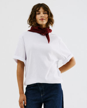T-shirt blanc, coupe oversize, XS-XXL