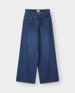 Jeans - Jean bleu fonc&eacute;, wide fit, 34-46
