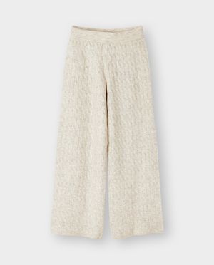 Broeken - Gebreide broek met kabelpatroon, loose fit, XS-XXL