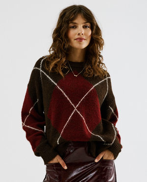 Pull &agrave; carreaux, XS-XXL
