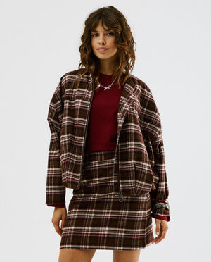 Gilet en flanelle &agrave; carreaux, XS-XXL