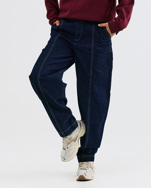 Jeans - Donkerblauwe jeans, balloon fit