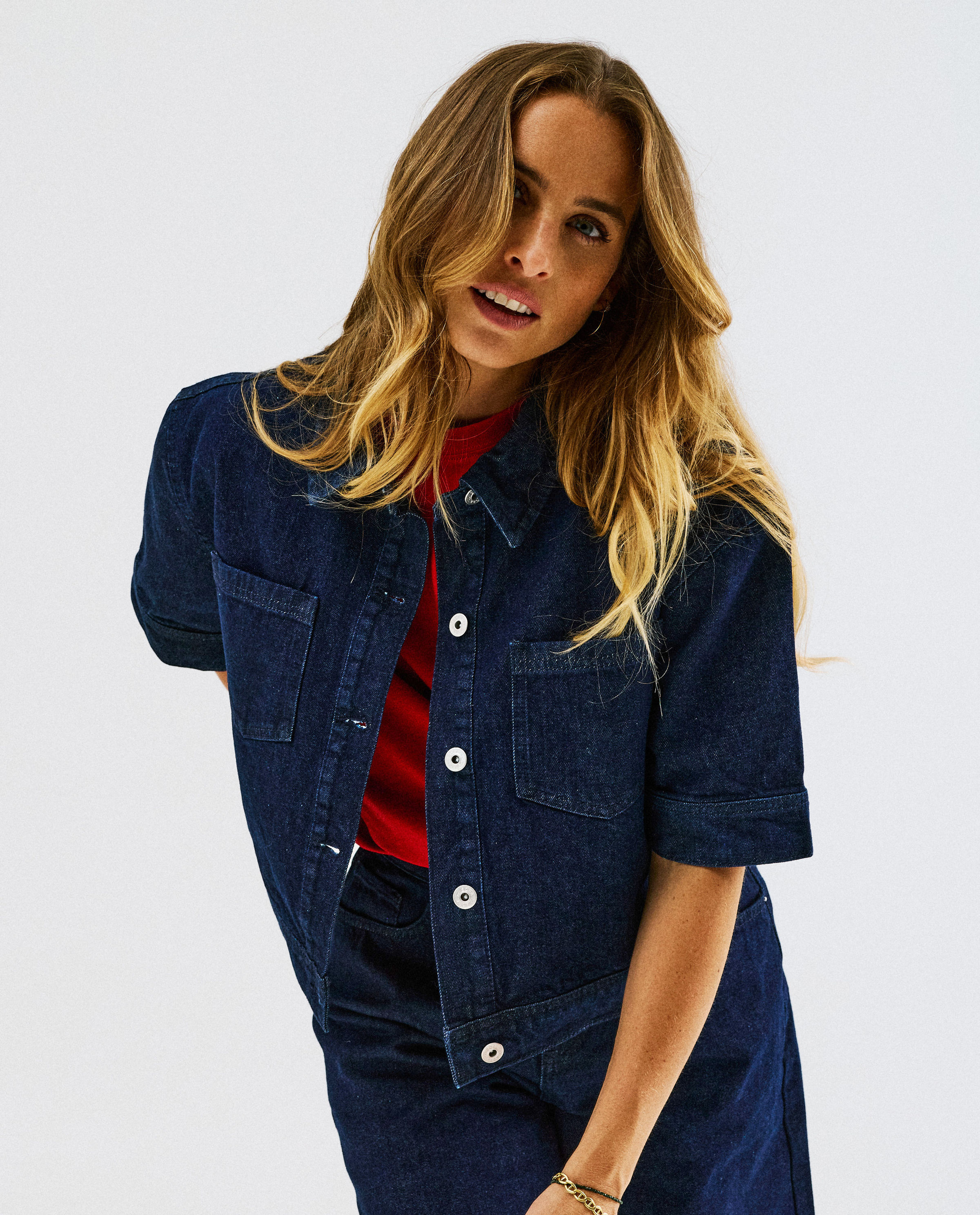 Donkerblauw jeanshemd - Sora