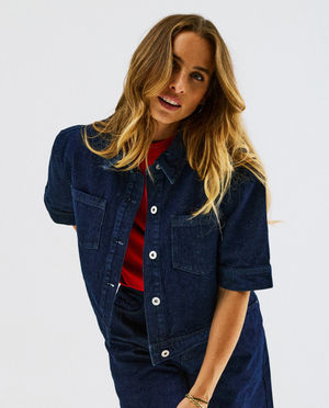 Donkerblauw jeanshemd