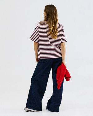 T-shirts - T-shirt met fijne strepen, oversized fit