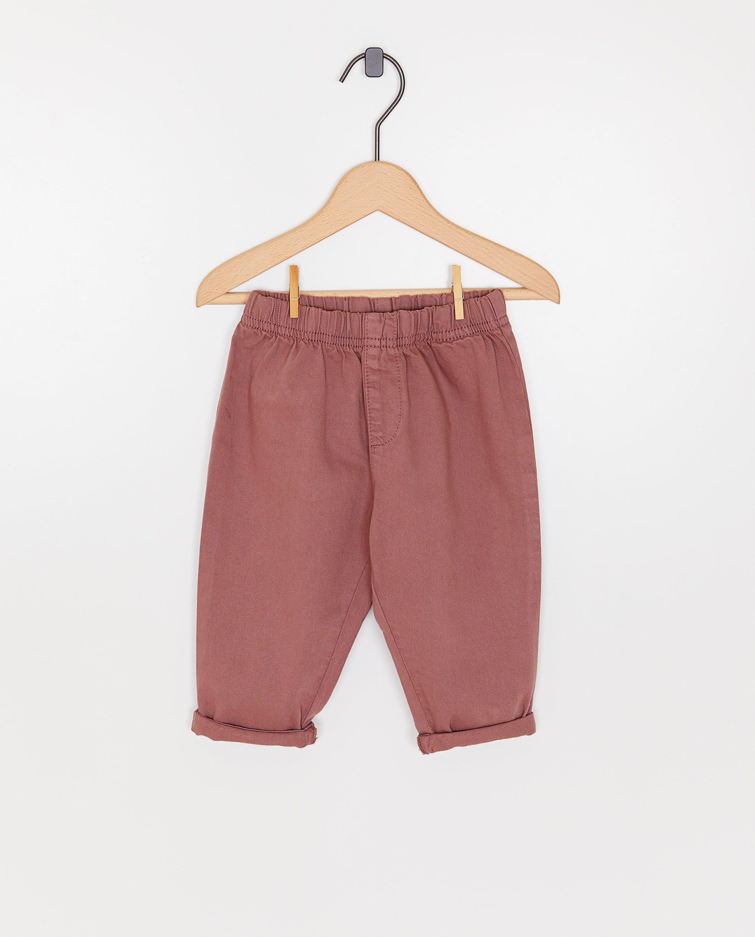 Donkerrode broek, baggy fit - Besties