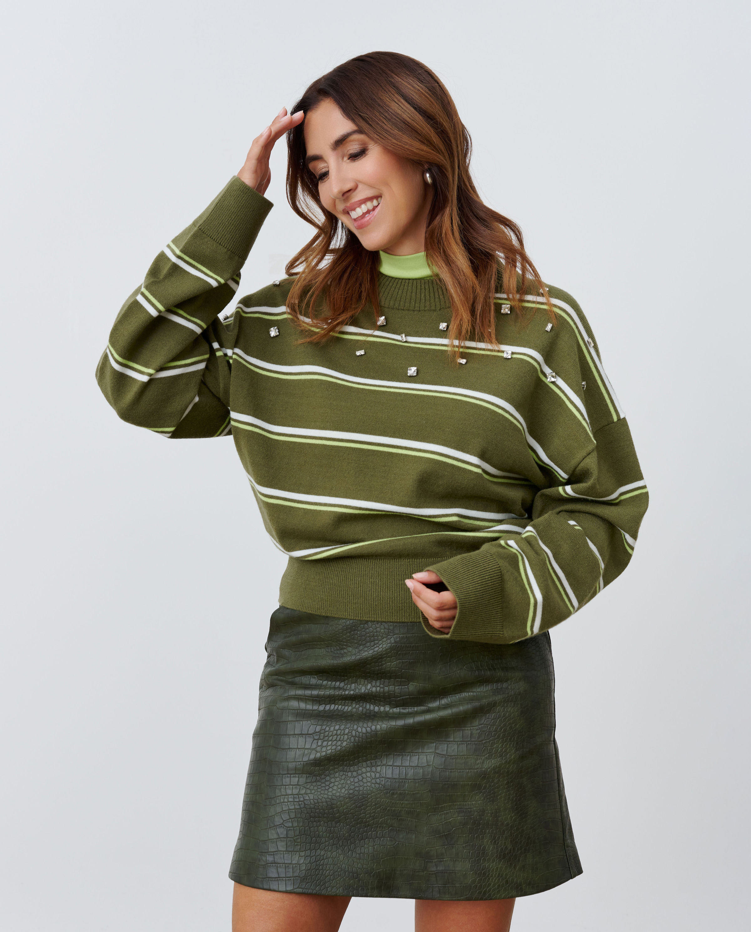 Pull avec strass, oversized fit - Kim Van Oncen