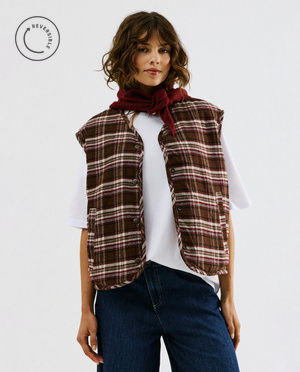 Omkeerbaar teddy vest, XS-XXL