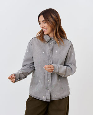 Chemise en jean avec strass