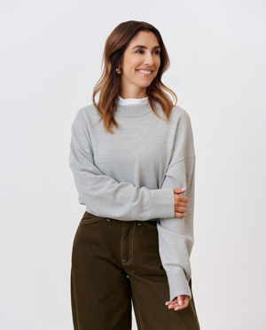 Pull gris, oversized fit