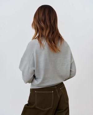 Truien - Grijze trui, oversized fit