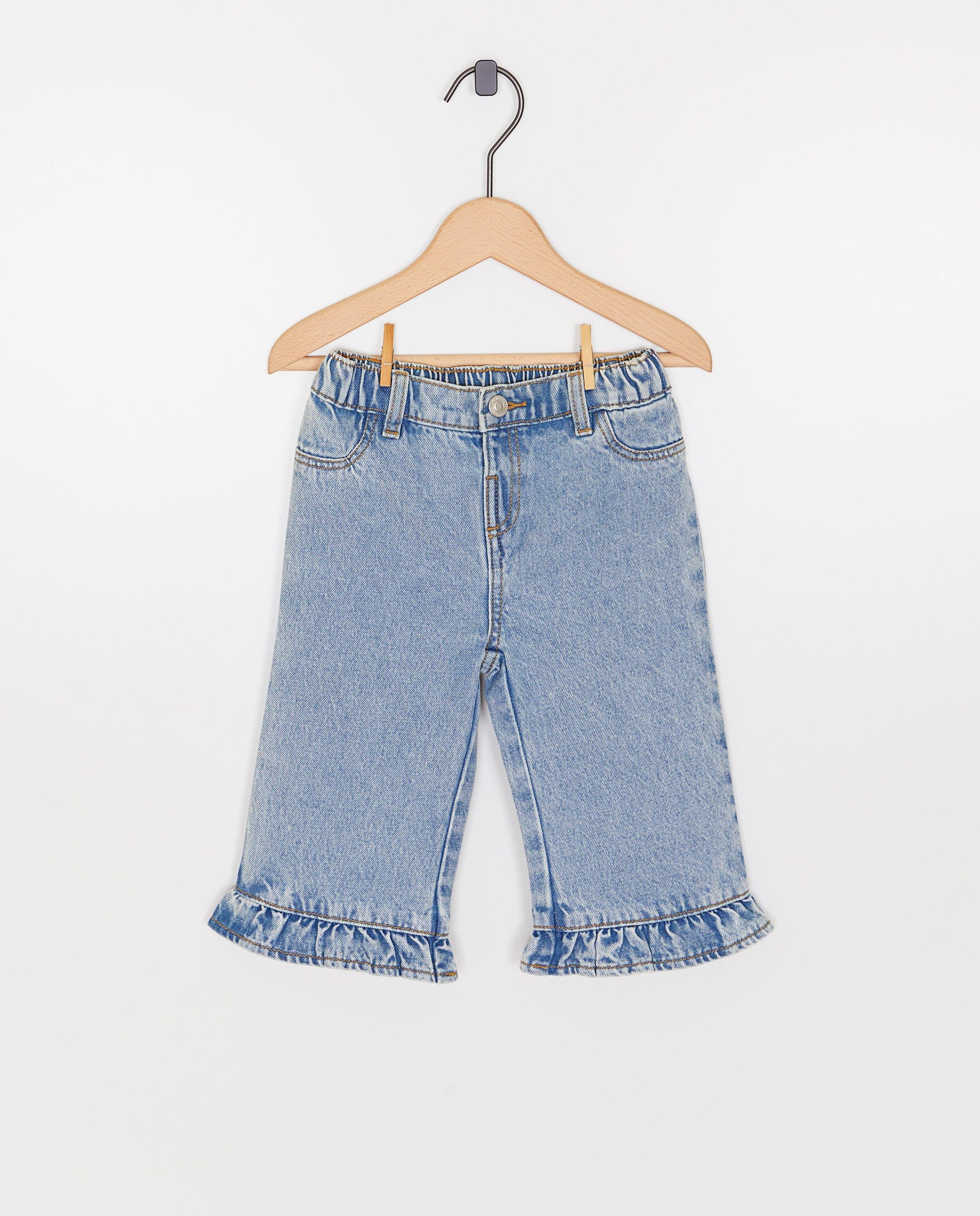 Blauwe jeans met volants - Cuddles and Smiles