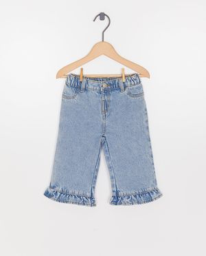 Blauwe jeans met volants