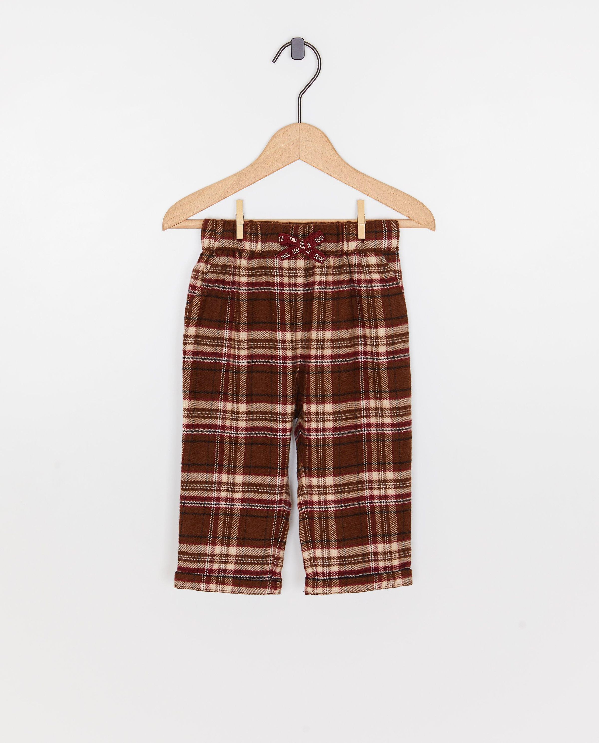 Flanellen broek met ruiten, baggy fit, 62-98 - NICEfamily