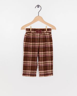 Flanellen broek met ruiten, baggy fit, 62-98