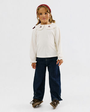 Jean bleu fonc&eacute;, wide fit, 98-128